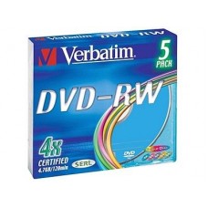 Диск DVD-RW 4.7GB Verbatim Slim Case color (43563)