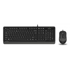 Комплект мышь+клавиатура  A4 Fstyler F1010 черный/серый  USB беспроводные